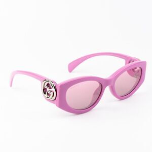 NEW Gucci GG1691S 003 Pink Mirror Women Oval Sunglasses GG 1691S